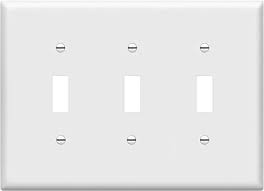 3-Gang Midsize Toggle Wall Plate, White