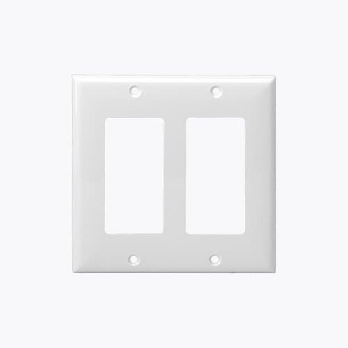 2-Gang Midsize Decorator Wall Plate, White