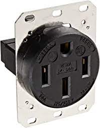 30 Amp Power Receptacle, 3-Pole, 4-Wire, Industrial Grade, Black